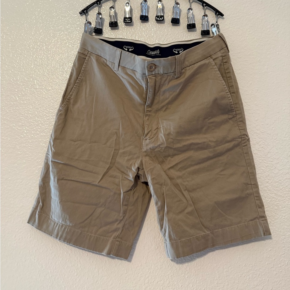 Roundtree & Yorke Men's Tan Flat Front Shorts